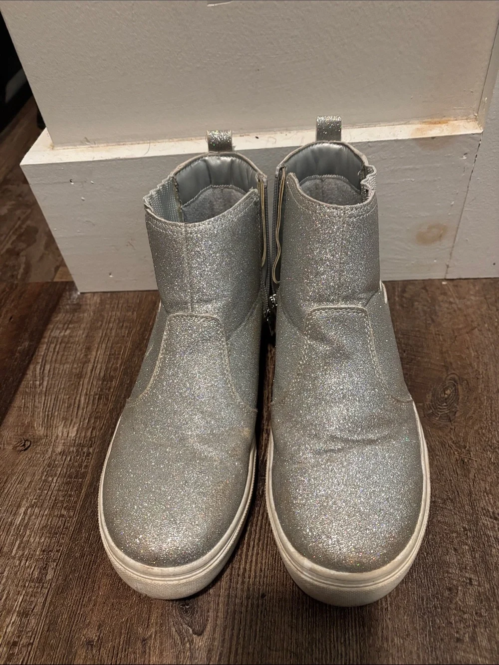 Lands End glittery silver